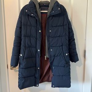 Tommy Hilfiger Navy Puffer Coat